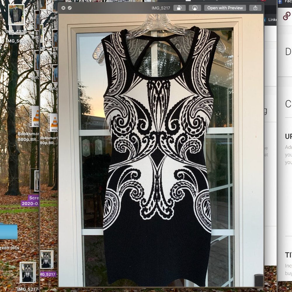 Black & white fleur de lis bodycon dress